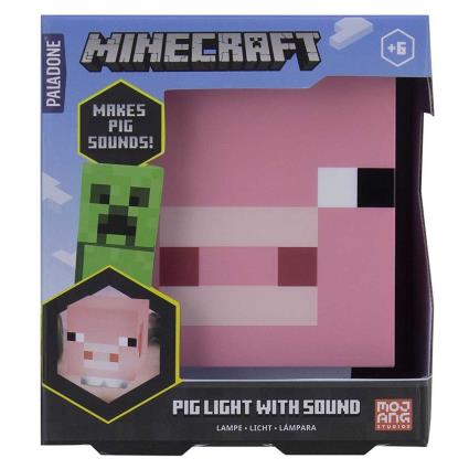 Paladone Luminária Porco Com Som Minecraft One Size Pink