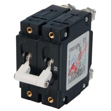 Blue Sea Systems C-series Double Pole Circuit Breaker 60 A Black / White