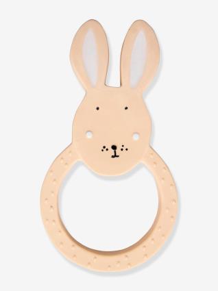 Natural rubber round teether - da TRIXIE rosa claro liso com motivo