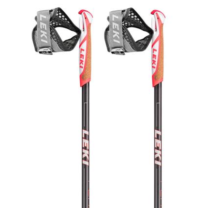 Leki Poloneses Flash Carbon 110 cm Dark Anthracite / Neon Red / White