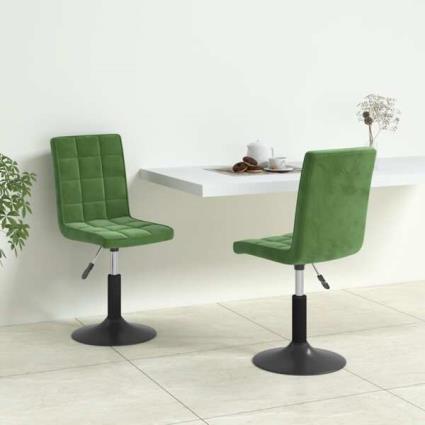 Cadeiras de Jantar Giratórias 2 pcs Veludo Verde-escuro