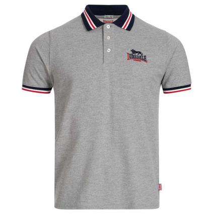 Lonsdale Polo Manga Curta Occumster 2XL Marl Grey / Navy / Red