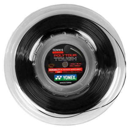 Yonex Corda Do Carretel De Tênis Polytour Tough 200 M 1.25 mm Black