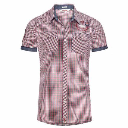Lonsdale Camisa De Manga Curta Reigate M Navy / Red / White