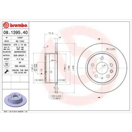 Discos travão (2) brembo 08.1395.40
