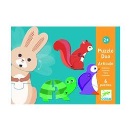 Puzzle DUO Animais 6 x 2 peças DJECO DJ08175