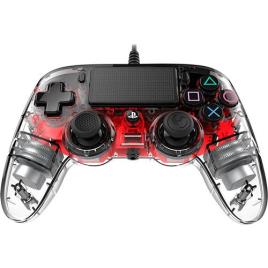 Comando com Fio Nancon para PS4 - Vermelho | Transparente