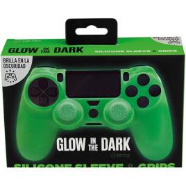 Capa de Silicone + Grips FR-TEC Brilha no Escuro Verde para DualShock 4