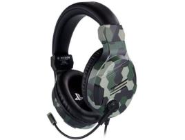 Auscultadores Gaming com fio BIGBEN V3 (PS4 - Microfone - Verde Camuflagem)