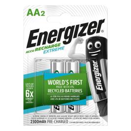 Energizer Pilha Recarregável Accu Recharge Extreme AA LR6, 2300 mAh, Embalagem 2 Unidades