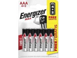 Pilhas ENERGIZER Max AAA BP6 4+2