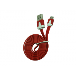 Cabo 1m Flat Micro USB Vermelho
