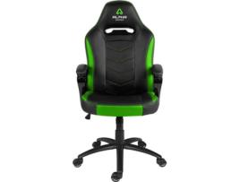 Cadeira Gaming ALPHA GAMER Kappa (Até 150 kg - Elevador a Gás Classe 4 - Preto e Verde)