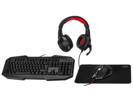 Bundle Gaming TRUST Gxt1180rw (Teclado + Rato + Auscultadores + Tapete)