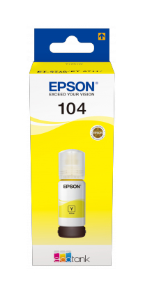 Garrafa de Tinta EcoTank 104, 65ml, Amarelo, C13T00P440