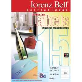 Etiquetas Transparentes 105x37mm 15 Folhas