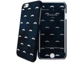 Capa iPhone 6, 6s, 7, 8  Mustaches Preto