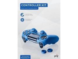 Kit para Comando PS4 PRIF (Capa de Silicone + 4 Thumbsticks)