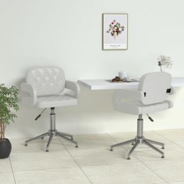 vidaXL Cadeiras de jantar giratórias 2 pcs couro artificial branco