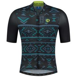 Rogelli Jersey Manga Curta Aztec 2XL Black / Blue / Lime