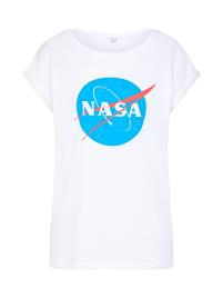 Merchcode Camisa 'Nasa Insignia'  branco / azul / vermelho