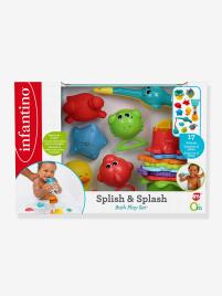 Conjunto para o banho, 17 peças, INFANTINO azul medio liso