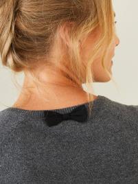 Vestido bimatéria, especial gravidez e amamentação cinzento escuro mesclado