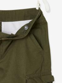 Bermudas estilo militar, para menino verde escuro liso