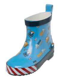 PLAYSHOES Bota de borracha 'Baustelle'  navy / azul claro / vermelho / branco