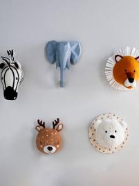 Decoração de parede, elefante luminoso cinzento medio liso