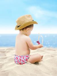 Fralda de banho lavável, 1-2 anos (9-12 kg),  violeta claro estampado