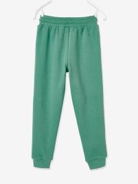 Calças de desporto, para menino verde escuro liso com motivo