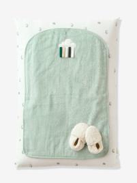 Colchão de mudas BIO NATURE, com capa + 2 tapetes branco claro liso com motivo