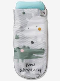 Saco-cama Readybed® com colchão integrado, SAFARI cinzento medio liso com motivo