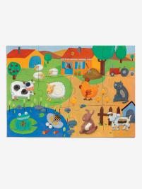Puzzle Tactilo Quinta, com 20 peças, da  bege medio liso com motivo
