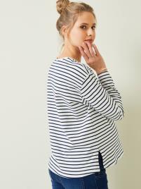 Camisola estilo marinheiro para personalizar azul escuro as riscas