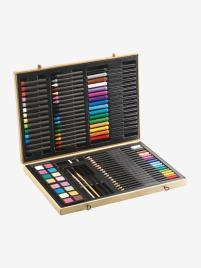 Grande caixa de pinturas, da DJECO bege medio liso com motivo
