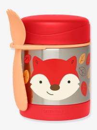 Zoo - Termos para refeições + garfo, da SKIP HOP vermelho vivo liso com motivo
