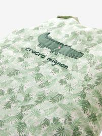 Saco de bebé sem mangas, Croco Mignon verde medio liso com motivo