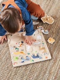 Puzzle com botões, Classe verte, em madeira FSC® sem cor