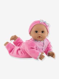 Boneca Bebé Maria para abraçar,  rosa vivo liso com motivo