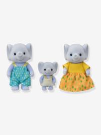 Família dos elefantes, da SYLVANIAN FAMILIES cinzento medio liso com motivo