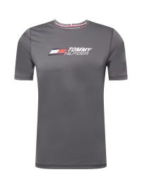 Tommy Sport Camisa funcionais 'ESSENTIALS'  cinzento escuro / branco / navy / vermelho