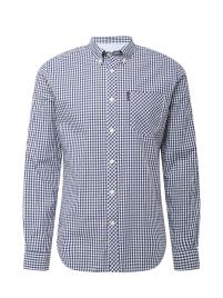 Ben Sherman Camisa 'GINGHAM'  azul escuro / branco