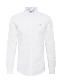 FARAH Camisa 'BREWER'  branco / amarelo dourado