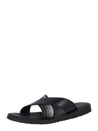 TOMMY HILFIGER Sapato aberto  preto / branco / cinzento