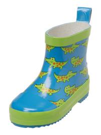 PLAYSHOES Bota de borracha 'Krokodil'  azul / verde / vermelho