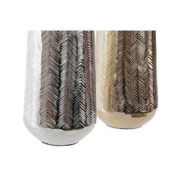 Vaso DKD Home Decor Alumínio Moderno Prateado (2 pcs) (11 x 11 x 23.5 cm)