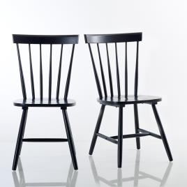 La Redoute Interieurs Lote de 2 cadeiras com barras em hévea maciça, JIMI