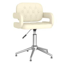 vidaXL Cadeira de escritório giratória couro artificial cor creme